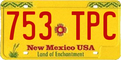 NM license plate 753TPC