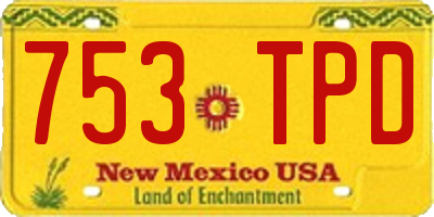 NM license plate 753TPD