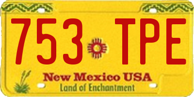NM license plate 753TPE
