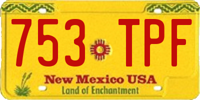 NM license plate 753TPF