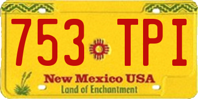 NM license plate 753TPI