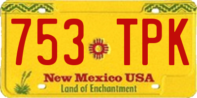 NM license plate 753TPK