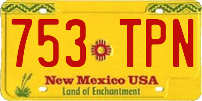 NM license plate 753TPN
