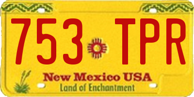 NM license plate 753TPR