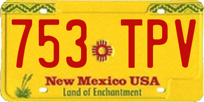 NM license plate 753TPV