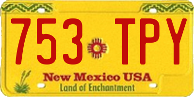 NM license plate 753TPY