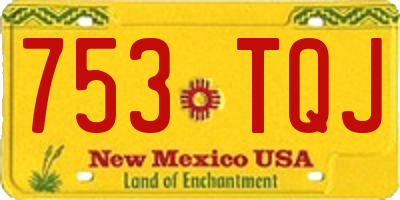 NM license plate 753TQJ