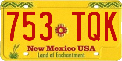 NM license plate 753TQK