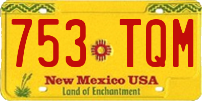 NM license plate 753TQM