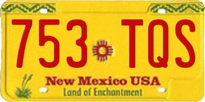 NM license plate 753TQS