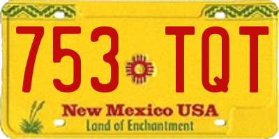 NM license plate 753TQT