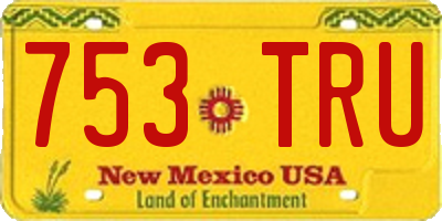 NM license plate 753TRU