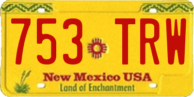 NM license plate 753TRW
