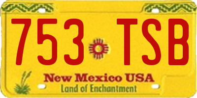 NM license plate 753TSB
