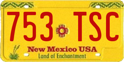 NM license plate 753TSC