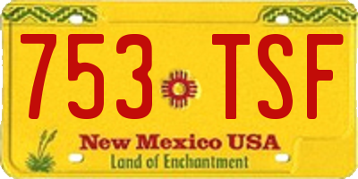 NM license plate 753TSF