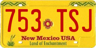 NM license plate 753TSJ