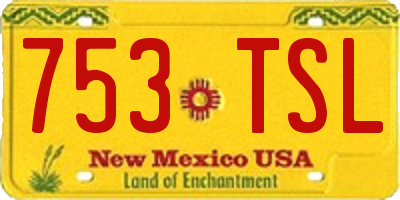 NM license plate 753TSL