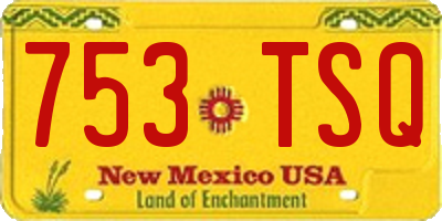 NM license plate 753TSQ
