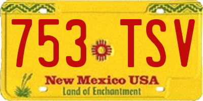 NM license plate 753TSV