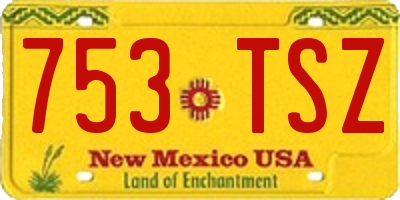 NM license plate 753TSZ