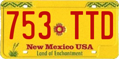 NM license plate 753TTD