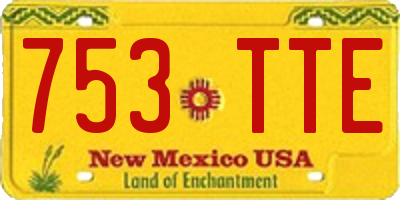 NM license plate 753TTE