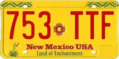 NM license plate 753TTF