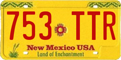 NM license plate 753TTR