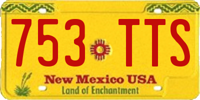 NM license plate 753TTS