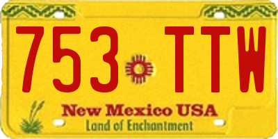 NM license plate 753TTW
