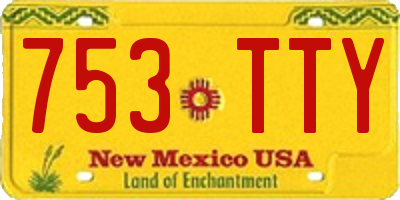 NM license plate 753TTY