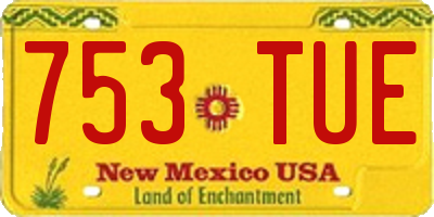 NM license plate 753TUE
