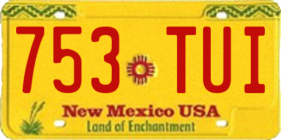 NM license plate 753TUI