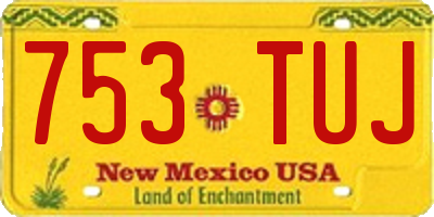 NM license plate 753TUJ