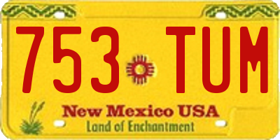 NM license plate 753TUM