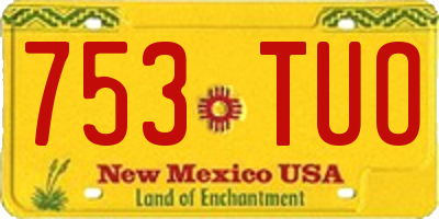 NM license plate 753TUO