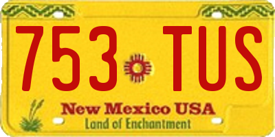 NM license plate 753TUS