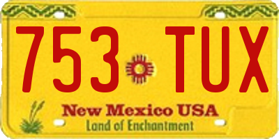 NM license plate 753TUX