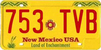 NM license plate 753TVB
