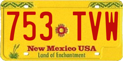 NM license plate 753TVW