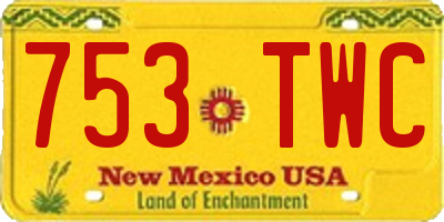 NM license plate 753TWC