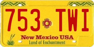 NM license plate 753TWI