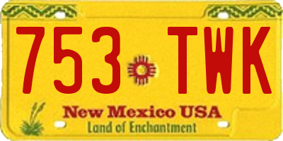 NM license plate 753TWK