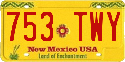 NM license plate 753TWY