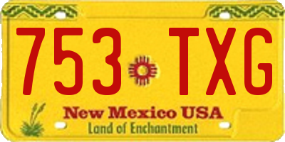 NM license plate 753TXG