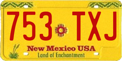 NM license plate 753TXJ