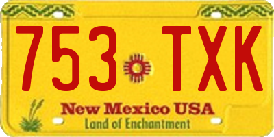 NM license plate 753TXK