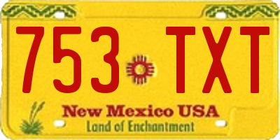 NM license plate 753TXT