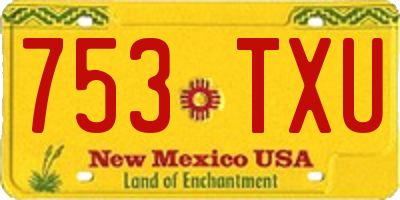 NM license plate 753TXU